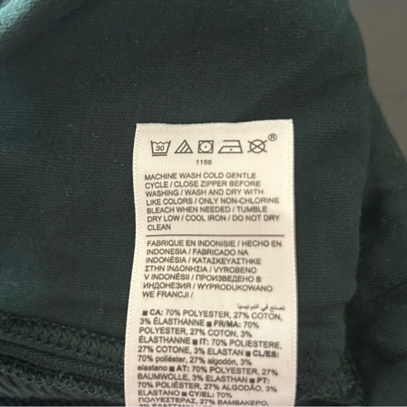 Athleta Sweatshirt Pullover Fleece Lined Thumb Holes Zippered Pockets Sz Small - Picture 6 of 10